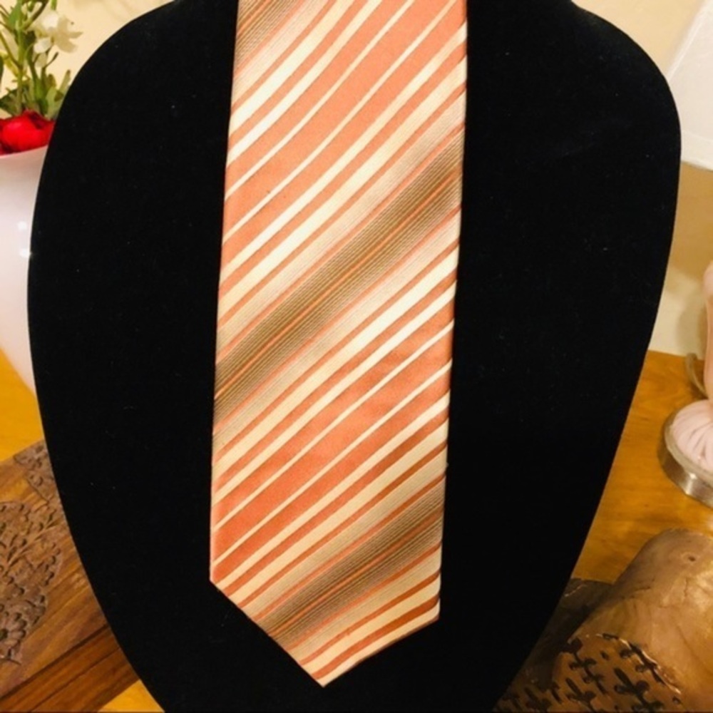Kenneth Cole Reaction Orange Stripe Necktie